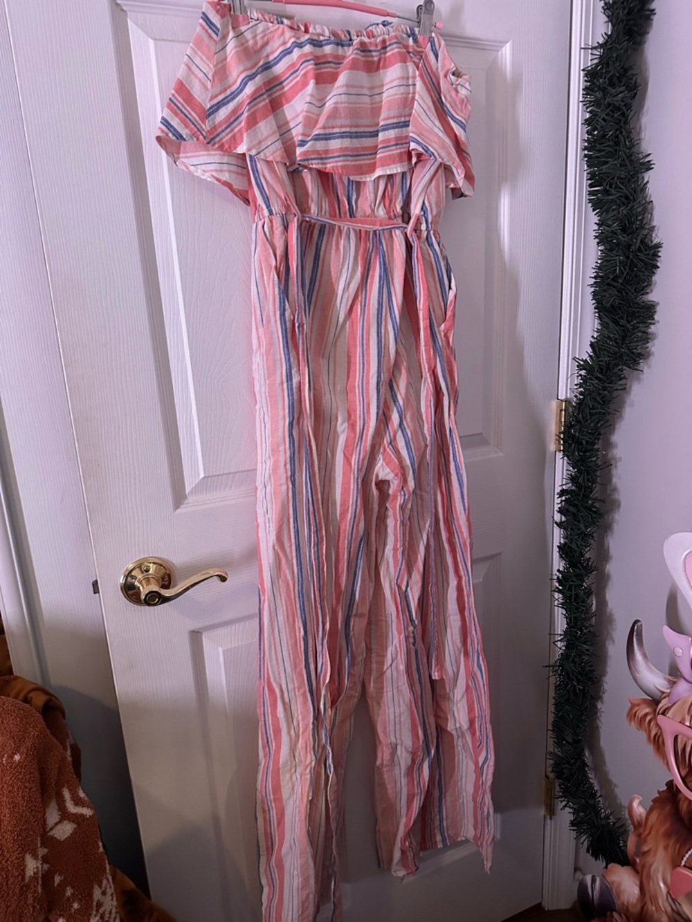 Love Pink, Blue and Cream Striped Summer Top